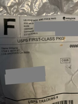 Consumer Safety Report Package I did not order Received a package from Diane Williams 1794 E 46th St
Los Angeles Ca 90058... photo #1