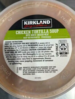 Rappel d'aliments Kirkland Signature Chicken Tortilla Soup - recalled due to undeclared Gluten Update September 13, 20... photo #2