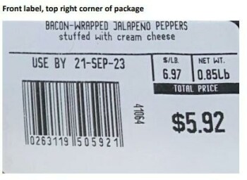 Rappel d'aliments Custom Made Meals bacon-wrapped jalapeno product - recalled due to misbranding  & Allergen Custom Ma... photo #2