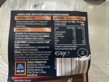 Consumer Review - Food Safety ALDI, Yorktown Road, College Town, Sandhurst, UK We bought the wagyu beef burgers on Saturday 9 th c... photo #2